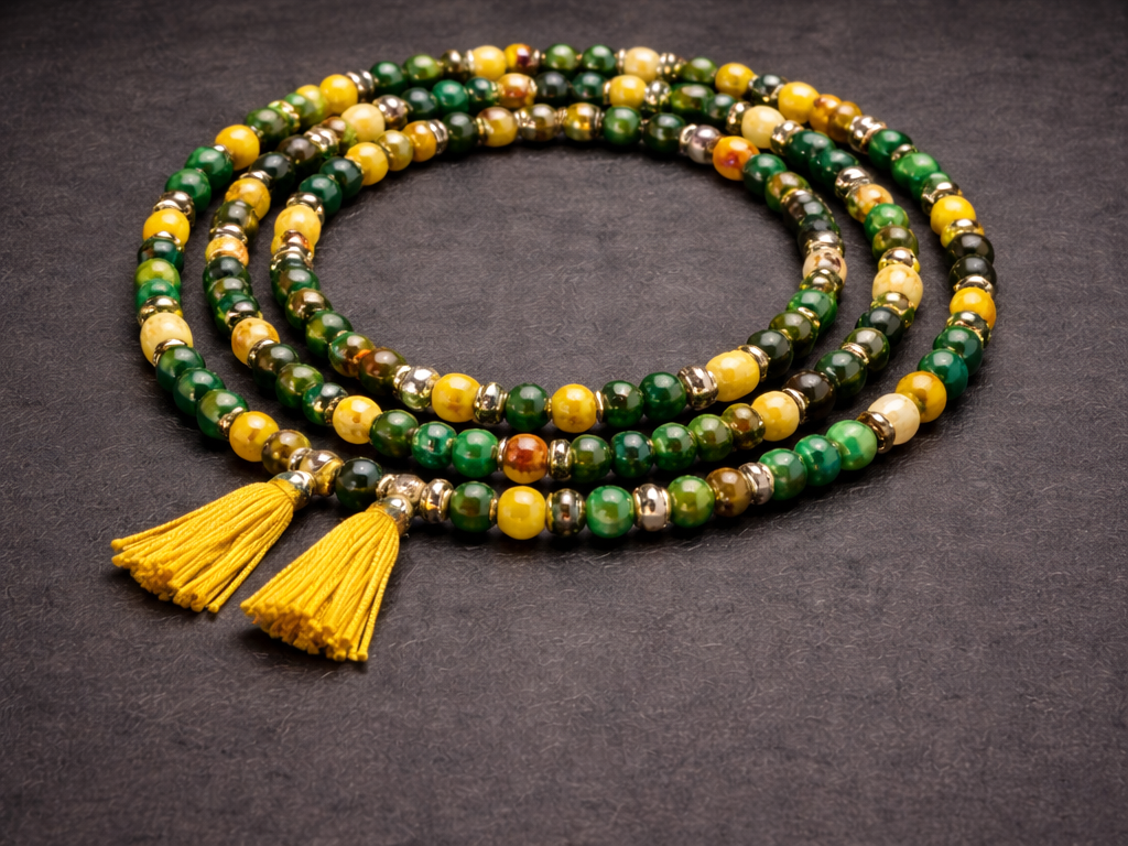 Orunmila ileke (green & yellow)