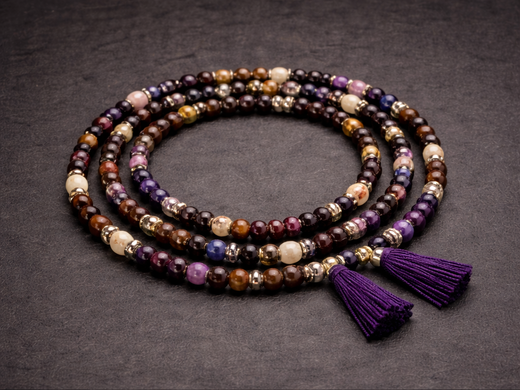 Oya ileke (purple/brown tones)